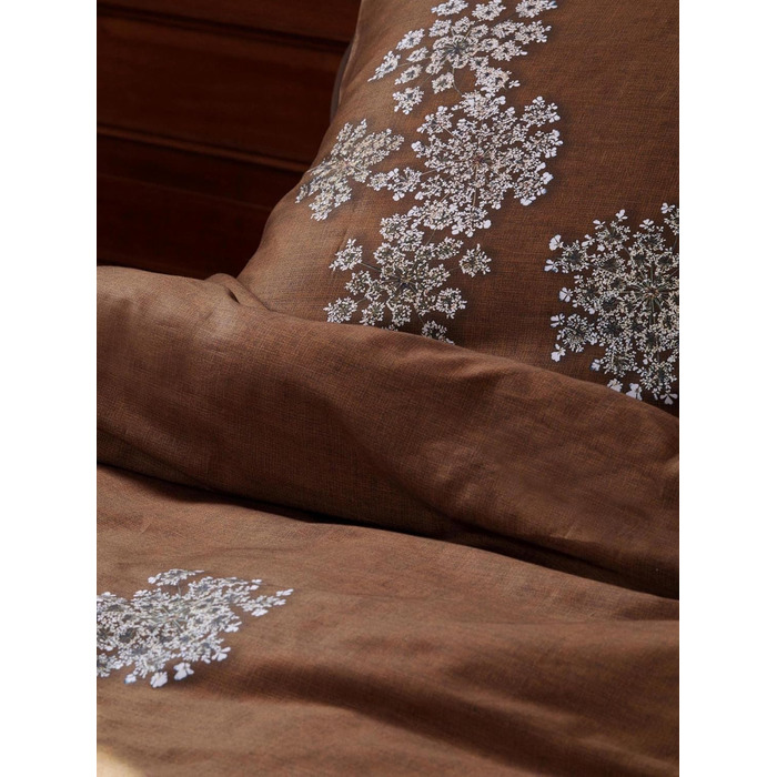 Постільна білизна Essenza Lauren квіти бавовняний сатин Cinnamon 200x200 2 шт. 80x80 см