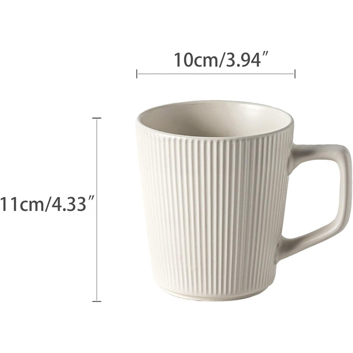 Набір кавових чашок 4 шт. - 500 мл - Матова кераміка - Набір чашок для кави та чаю - Мікрохвильова безпека, зручна ручка