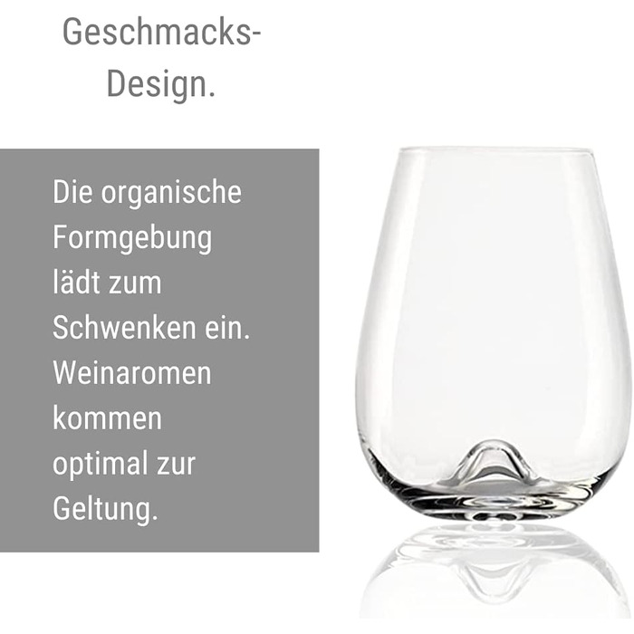 Кружка для білого вина Stlzle Lausitz Vulcano 475 мл Набір з 6 I Високоякісні склянки, які можна мити в посудомийній машині