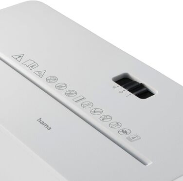 Шредер для документів Hama P4 T4 E3 (білий), з функцією подрібнення пластикових карт, безпечний, з кошиком 8л, DSGVO-сумісний