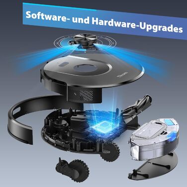 Робот-пилосос з функцією миття Tikom L8000 Pro, 6000Pa, LiDAR, 150 хв, APP, 14 зон, для тварин, килимів та твердих підлог, чорний