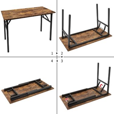 Розкладний стіл - комп'ютерний/письмовий стіл 120x60 см з металевим каркасом та ДСП, для дому та офісу