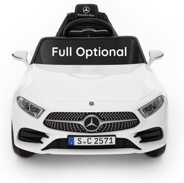 Дитячий електромобіль Mercedes CLS 350 AMG, ліцензія, 12V, шкіряні сидіння, пульт, MP3, білий
