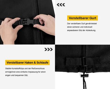 Захисний чохол для парасольки (400см) - водонепроникний, стійкий до УФ, для саду та ринку, чорний