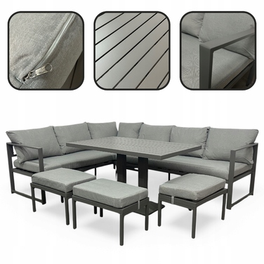 Комплект садових меблів sOTEGRANDE з металу, сірий, 5 предметів, MTG Trade Group