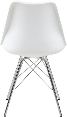 AC Design Furniture Emanuel: 2 стільці для обідньої зони, PU/Метал, 48,5x85,5x54 см, Білий/Хром