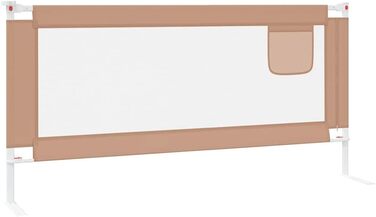 Бортик для ліжка дитячого vidaXL 200x25 см, бежевий (Taupe), захист від випадання, тканинний