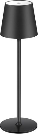 Бездротова LED-лампа настільна з регулюванням яскравості та 3 колірними температурами, сенсорне керування, зарядка через USB-C, для дому, кемпінгу, набір (чорний)