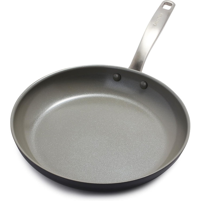 GreenPan сковорода Chatham з покриттям Hartelox, 20.3 см, керамічне антипригарне покриття, без PFAS, для посудомийної машини, термостійка, сіра, 20.3 см (11' сковорода)