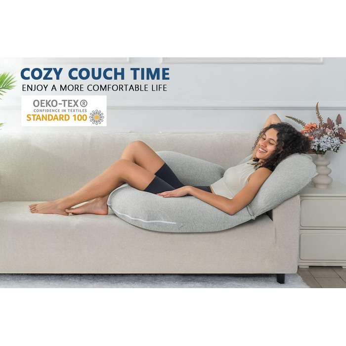 Підкуштунок для читання INSEN: комфортне сидіння в ліжку, для читання, відпочинку, матерів та дітей, сірий джерсі