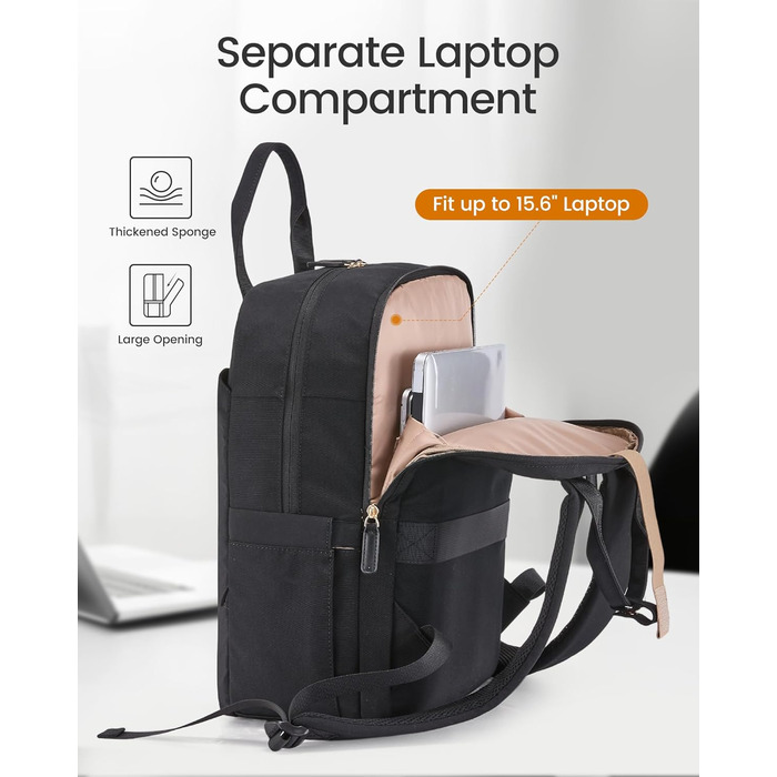 LOVEVOOK Рюкзак для жінок, 15.6 дюймів, рюкзак для школи, підлітки, дівчатка, елегантний, для подорожей, рюкзак для університету, робочий, водонепроникний, для роботи, подорожей, навчання, "LOVEVOOK"