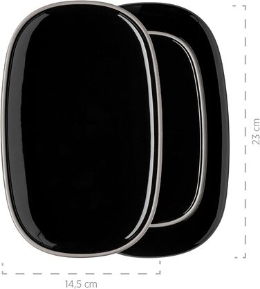 Набір сервірувальних тарілок MSER Isora, 3 квадратні, керамічні, чорні (макс. 60 символів)
