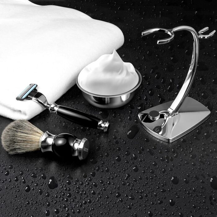 Набір для гоління GRUTTI з бритвою та аксесуарами (сріблястий)