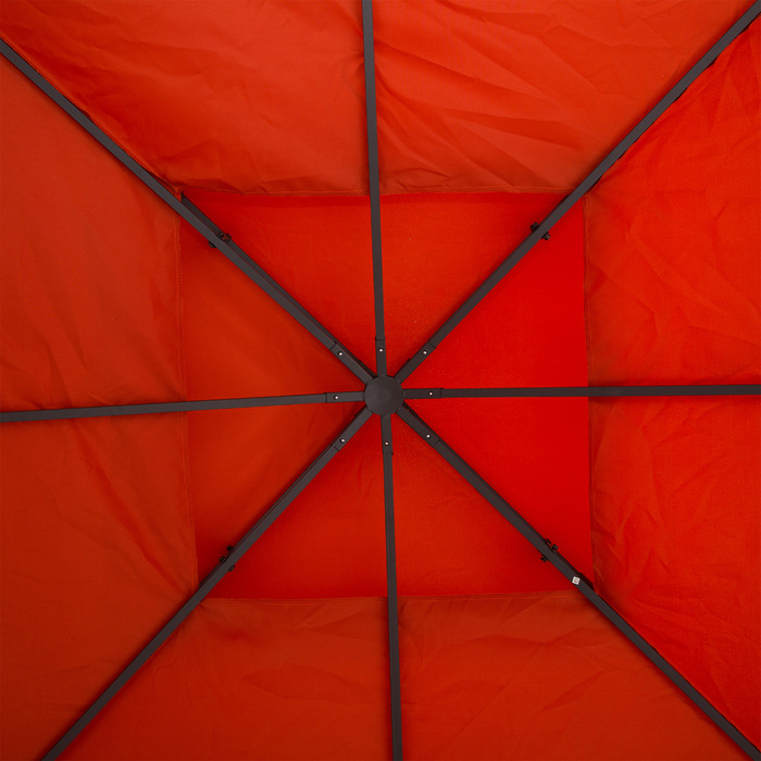 Тент для павільйону 3x3 м, водовідштовхувальний. Заміна тенту для металевого павільйону. Тент для садового павільйону, намет для вечірок, садовий намет. Поліестер, колір: бордовий.