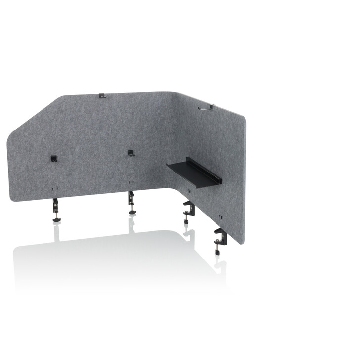 Акустична перегородка для офісу FLEXMIUT T TOP з пластику / текстилю сірого кольору (hjh OFFICE)