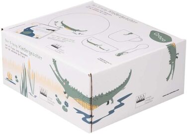 Дитячий посуд Croco Krokodil: 5-ти частинний набір з порцеляни