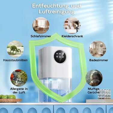 Електричний осушувач повітря 1800 мл - тихий осушувач для дому з автовимкненням, режимом сну та таймером 24 години