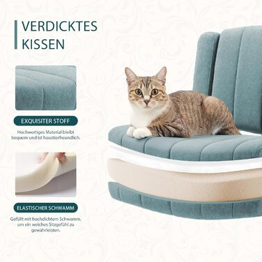 Крісло Vigosit Criss Cross з колесами, регульовані підлокітники, антиковзаюча тканина, комфортне сидіння, сучасний стиль, поворотне, для дому, туалетного столика, офісу (Сірий) (Блакитний)