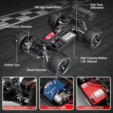Радіокерований баггі HAIBOXING 1/18 4WD 36 км/год, позашляховик для дітей та дорослих, 2.4Ghz