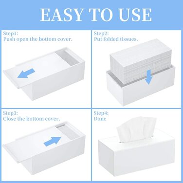 Коробка для косметичних серветок HIIMIEI, коробка для акрилових серветок 25,0 13,0 9,0 см / Коробка для серветок з магнітною кришкою для їдальні, ванної, спальні, автомобіля, офісу (Білий, 25 13 9 см)