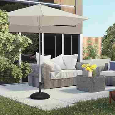 Підставка для парасольки Outsunny 25 кг зі сталі та цементу, чорна, Ø49 x 37 см, стабільний захист від сонця для саду та тераси