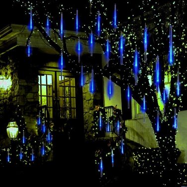 Світлодіодна гірлянда у вигляді бурульки, падаюча зірка для зовнішнього балкона, саду, різдвяного прикраси, 8 шт., трубка, 30, 192