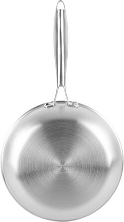 Сковорода з нержавіючої сталі Karl Hausmann Ø 28 см - не покрита антипригарним покриттям, для індукційних плит, преміум-якість, для смаження картоплі, м'яса та овочів, придатна для миття в посудомийній машині