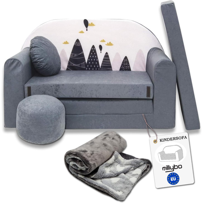 Дитяче крісло-диван 3в1 з функцією ліжка для дівчаток та хлопчиків. Крісло-мішок, дитяче ліжко, крісло-трансформер для дитячої кімнати (Ax2)