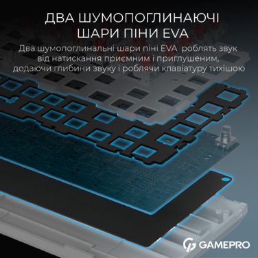 Бездротова механічна клавіатура GamePro Asgard Valhalla (MK160B Pro) 75% QLAB orange switches