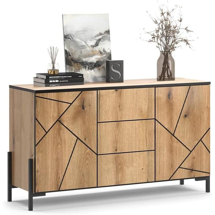 Комод Vicco Hatto з 2 дверцятами, дуб, 124 x 69.6 см