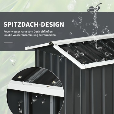 Металевий навіс для робота-газонокосарки, стійкий до іржі, 86 x 100 x 63 см, темно-сірий