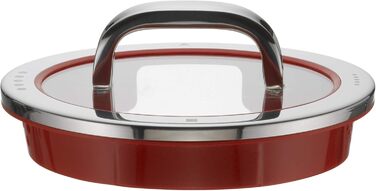 Скляна кришка WMF Function 4 (16 см) зі сталі Cromargan, 4 функції зливу, червона