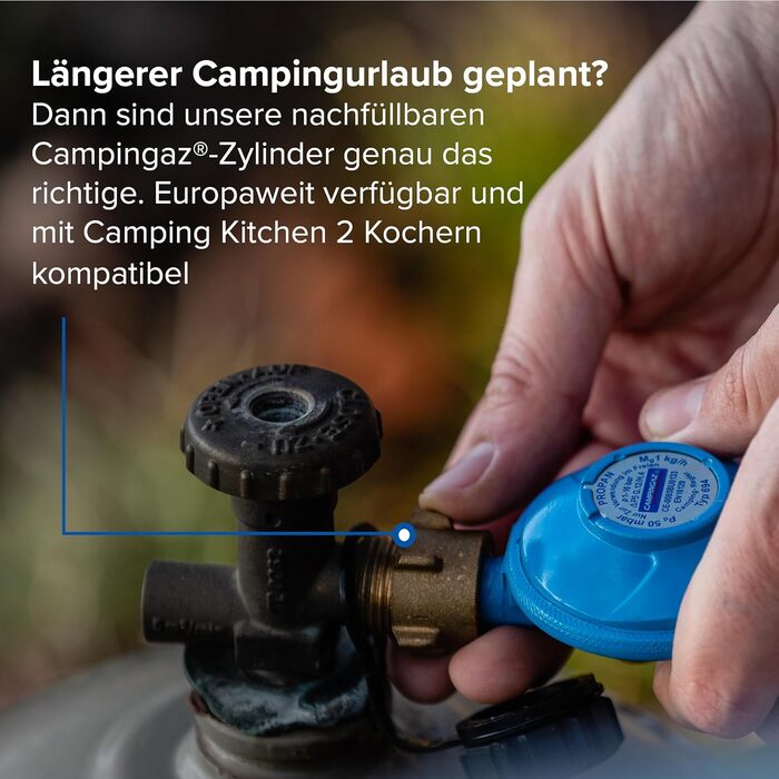 Газовий набір для кемпінгу Campingaz Kitchen 2 | 2-конфортний газовий нагрівач з потужністю 4000 Вт | для кемпінгу та подорожей | сумісний з CV 470 та R-Zylinder