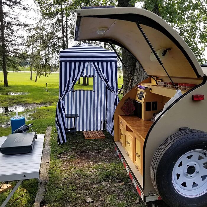 Намет-роздягальня EAGLE PEAK Flex Ultra Compact Pop-Up, 1,2 x 1,2 м, для басейну, фотосесій та кемпінгу (Морська синя/Білий)