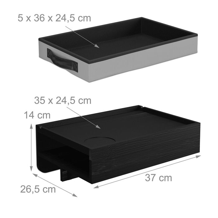 Набір з двох приліжкових столиків Relaxdays з бамбука з кріпленням