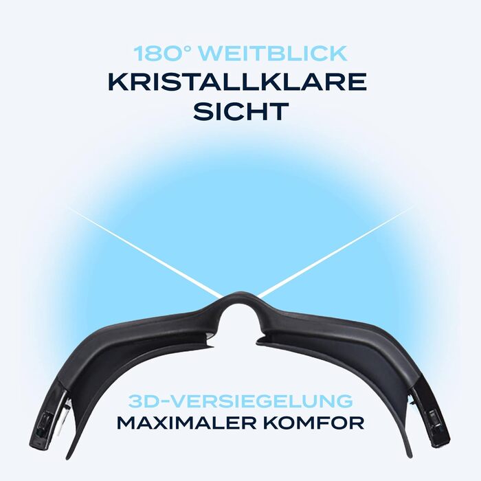 Водні окуляри для плавання з обробкою проти запотівання - водонепроникні, захищені від ультрафіолету та зручні - доступні в багатьох кольорах - Окуляри для дайвінгу унісекс для дорослих, підлітків і дітей - швидке регулювання (чорний/прозорий)