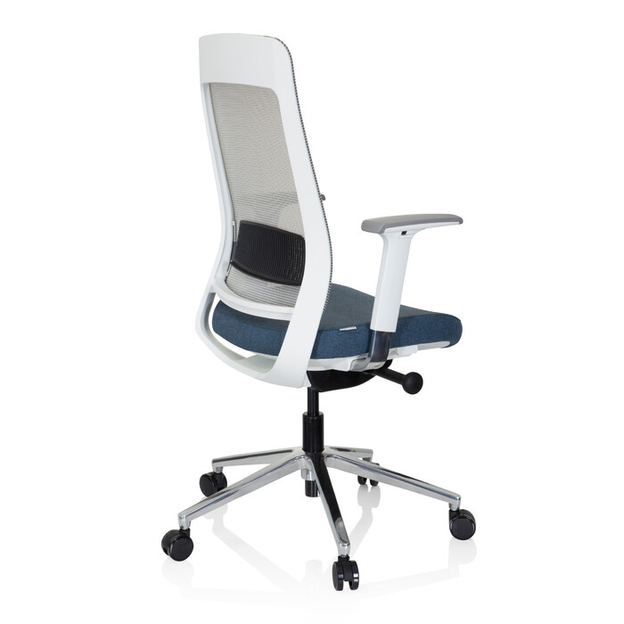 Офісне крісло / поворотне крісло CHIARO T2 WHITE сітка / тканина сіра / синя hjh OFFICE