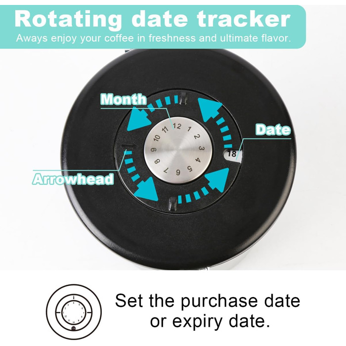 Набір контейнерів для кави та сухофруктів з нержавіючої сталі, 1,8L (2 шт., зелені)