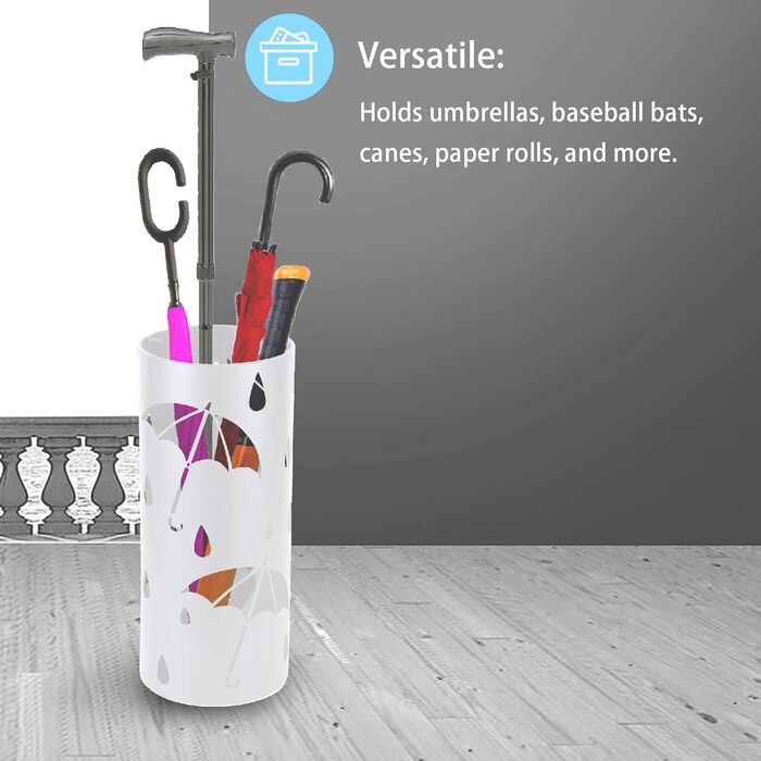 Підставка для парасоль під вхідну зону, вільно стояча, кругла металева, органайзер для парасоль, для дощовиків, тростинок, декору дому/офісу, вміщує 4-5 парасоль