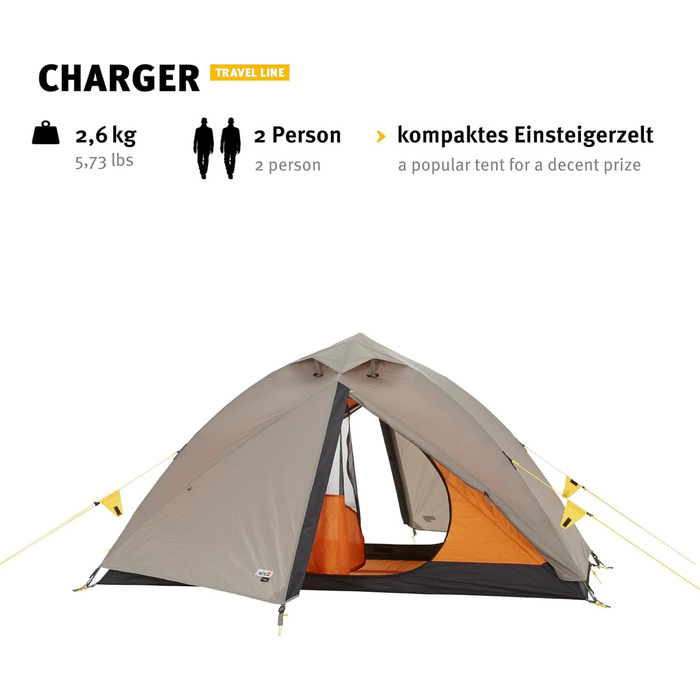 Намети Wechsel Professional Dome Tent Charger - Travel Line - Універсальний геодезичний намет на 2 особи Дуб лавр One size