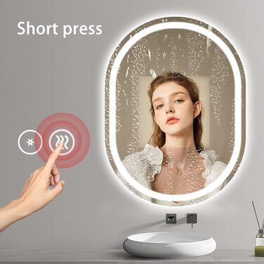 Дзеркало для ванної кімнати Sanitemodar LED 50x70 см з підсвічуванням, антизапар, сенсорне керування