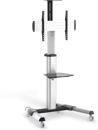 Підставка для телевізора Conecto TV Stand – регульована, поворотна, з роликами, 37-70 дюймів, модель LM-FS02G, срібна