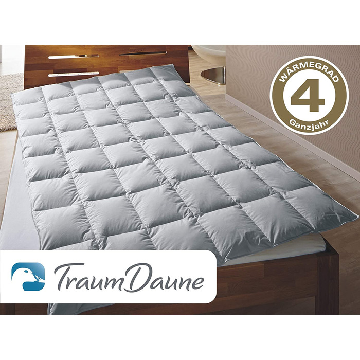 Пухова ковдра TraumDaune Premium Eiderdown 135x200 см, зима, 880 г, ступінь спеки 5