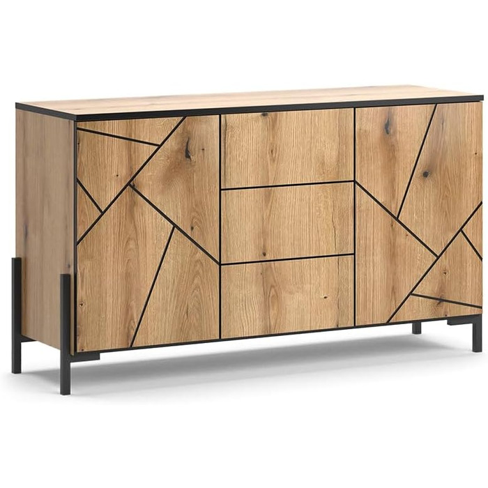 Комод Vicco Hatto з 2 дверцятами, дуб, 124 x 69.6 см