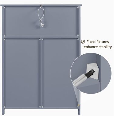 Шафа для ванної кімнати Yaheetech з 3 висувними ящиками та 1 дверцятами, регульовані полиці, 66x35x90 см (Сірий)