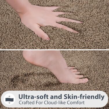 Килимок для ванної кімнати 60 x 150 см, неслизький, миючий, для душу, ванни та підлоги - сіро-коричневий