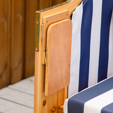 Пляжний крісло-лежак з дахом та столом, блакитний