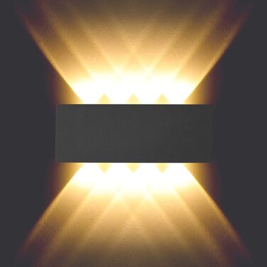 Вт Світлодіодний настінний світильник BELLA LIGHT, внутрішній алюмінієвий Точковий Світильник, настінний світильник IP54, водонепроникний, для вітальні, спальні, передпокою, сходів, теплий білий (чорний, 8 Вт, теплий білий), 8