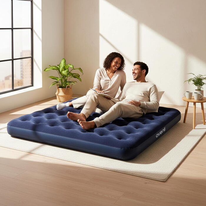 Надувний матрац для кемпінгу та дому AVENLI на 2 особи (203x183x22 см)