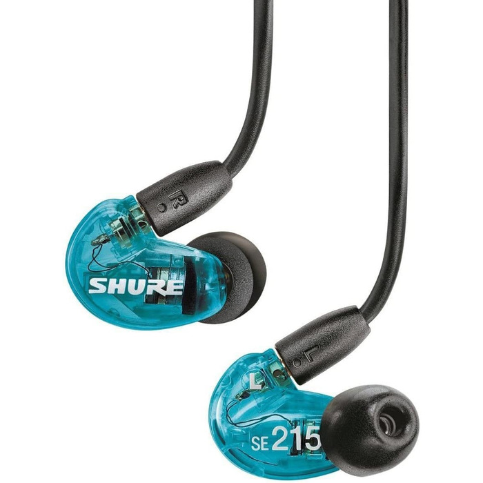 Накладні навушники Shure SE215SPE-EFS, ізоляція звуку, чистий звук глибокі баси, 3.5 мм - синій